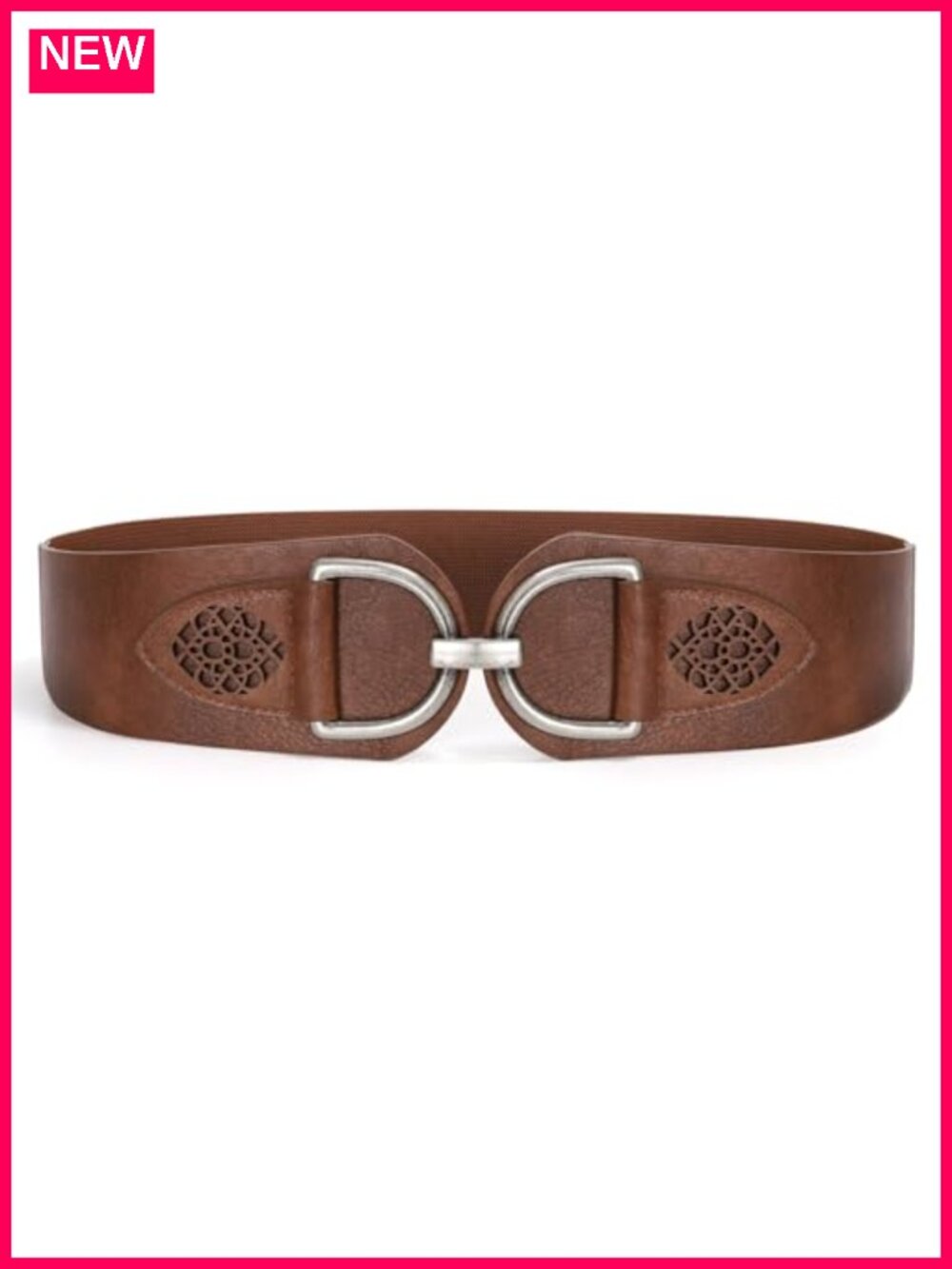 Vintage Stretchy Wide Belt Chunky Buckle Elastic Waist Belts for Dresses